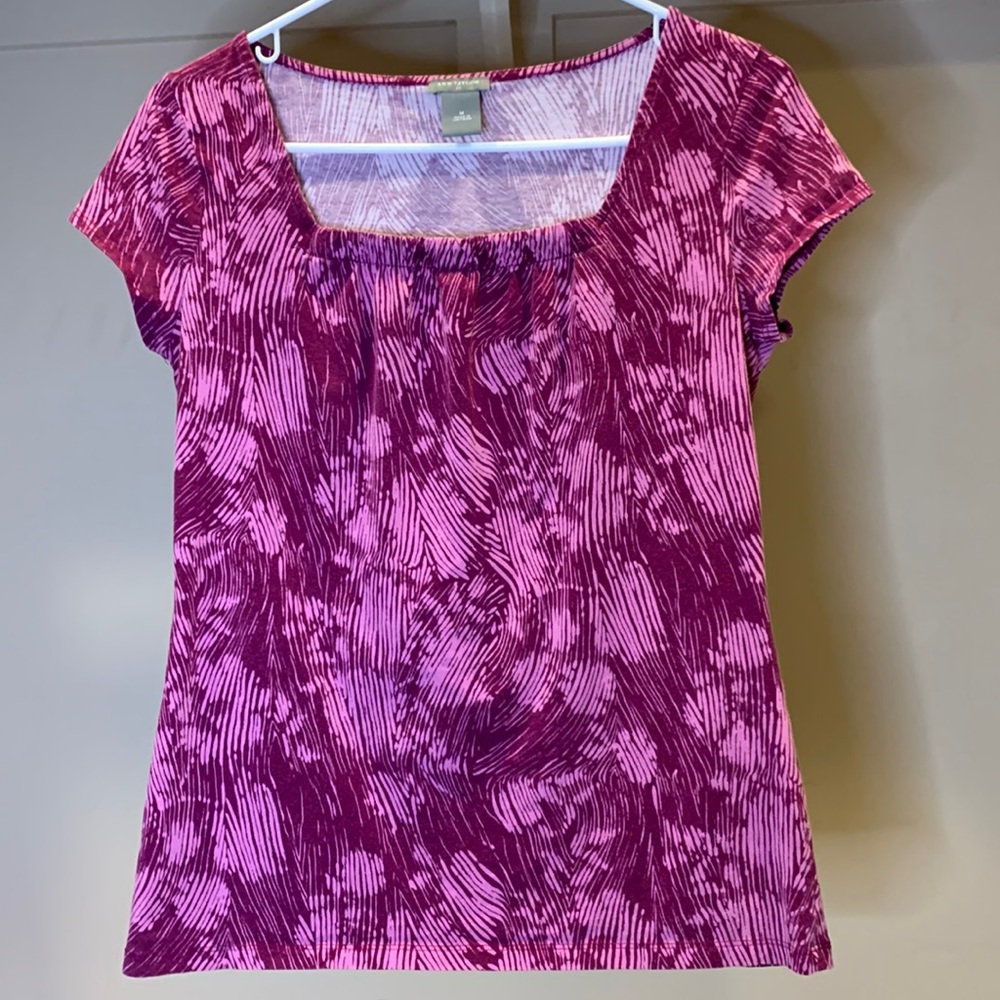 Ann Taylor Pink Top with Cap Sleeves